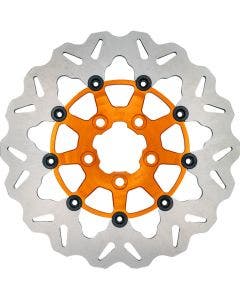Galfer Wave 11.8" Full Floating Rear Brake Rotor W/Orange Carrier 4 Harley 08-19