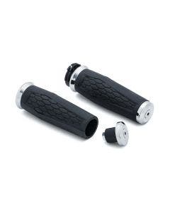 Kuryakyn 5920 Chrome 1" Hex Grips 96-19 Harley Dual Throttle Cable 