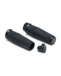 Kuryakyn 5921 Black 1" Hex Grips 96-19 Harley Dual Throttle Cable 