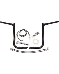 FBI Fat Baggers Black 14" EZ Install Pointed Handlebar Package Harley FLH 14-20