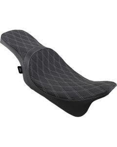 Drag Predator 2-Up Seat Solar Reflective Leather Diamond Silver HD FLH/T 08-Up
