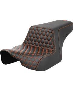 Saddlemen Step-Up HC Standard Reach W/Orange Stitch Seat Harley 23-24 FLH/FLT