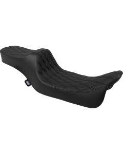 Drag Specialties DD Black Vinyl Extended Reach Predator 3 2-Up Seat Harley FLH