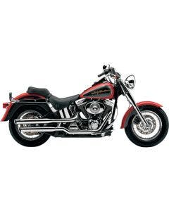Cobra 6000 Chrome 3" Slash Cut Slip On Mufflers w/Billet Tip Harley 00-06 FLSTF FXSTD