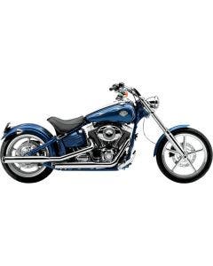 Cobra 6003 Chrome 3" Slash Cut Slip On Mufflers Billet Tip Harley 07-16 FXST FLSTC