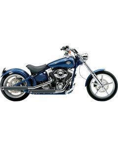 Cobra Black 3" Slash Cut Slip On Mufflers Billet Tip Harley 07-16 FXST FLSTC | 6003B
