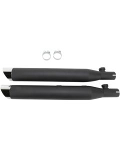 Cobra Black 3" Slash Cut Slip On Mufflers Billet Tip Harley 08-16 FXDF FXDWG  | 6006B