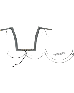 FBI Chrome 14" Flat Top Plug n Play EZ 1-1/2" Handlebar Kit Harley 15 FLTRX/S
