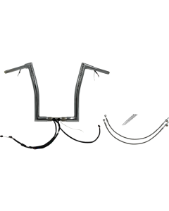 FBI Chrome 16" Flat Top Plug n Play EZ 1-1/2" Handlebar Kit Harley 15 FLTRX/S