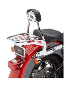 Cobra 602-2001 Chrome Complete Detachable Backrest Kit Harley 00-17 FL/ST 150mm