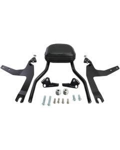 Cobra 602-2002B Black Complete Detachable Backrest Kit Harley 07-17 FL/ST 200mm