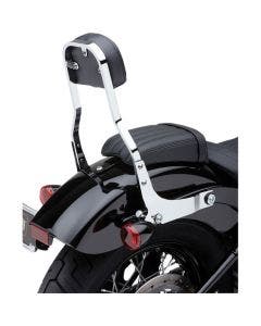 Cobra 602-2042 Chrome Short 14" Square Detachable Backrest Kit Harley 07-17 FL FX