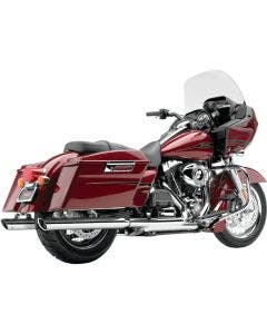 Cobra 6020 Chrome 3" Slash Cut Slip On Mufflers w/ Billet Tips Harley FLH/T 95-16