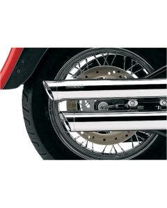 Cobra 6004 Chrome 3" Slash Cut Slip On Mufflers Billet Tip Harley 00-06 FXST FLSTC
