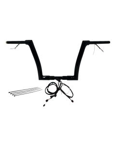 FBI Black 12" Flat Top Plug n Play EZ 1-1/2" Handlebar Kit Harley 16-20 FLTRX/S