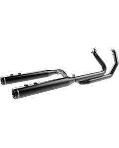 Khrome Werks Black 2 Step Crossover Headers 4.5" Tracer Slip on Harley FL 09-16