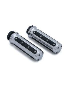 Kuryakyn Chrome Heavy Industries Hand Grips for Harley w/ Cable Throttle