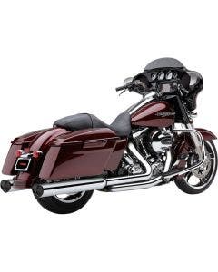 Cobra 6212CB Chrome w/Black Tips Tri Flow 5" Wide Slip On Mufflers Harley FLH 95-16