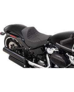 Drag EZ-On Mount Smooth Black Vinyl Solo Seat Scorpion Harley Breakout FXBR 18-20