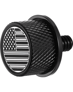 Figurati Black Contrast American Flag Seat Mounting Knob 4 Harley 65-22 Touring