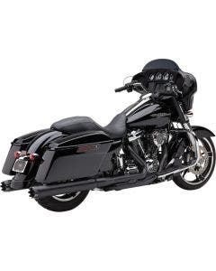 Cobra 6267RB 4" Round NH Series Black Dual Cut Slip On Mufflers Harley FLH 17-19