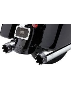 Cobra 6266 4" Round NH Series Chrome Dual Cut Slip On Mufflers Harley FLH 99-16