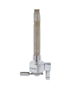 Pingel 6291-CH Power Flo Smooth Chrome HEX 180 Deg Down 3/8 NPT Petcock Harley