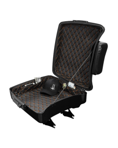HOGWORKZ® Chopped Tour Pack Liner | Black w/ Orange Stitching for Harley FLH/ 97-24