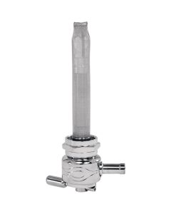 Pingel 6311-CF Power Flo Flamed Round Chrome 180 Deg Inward 22mm Petcock Harley