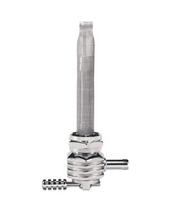 Pingel 6311-CHF Power Flo Finned Chrome HEX 180 Deg Inward 22mm Petcock Harley