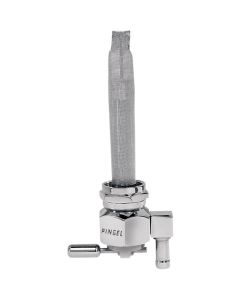 Pingel 6391-CH Power Flo Smooth Chrome HEX 180 Deg Down 22mm Petcock Harley