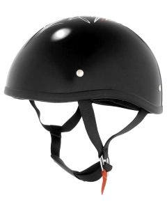 Skid Lid Original Flat Black Street Rod Low Profile DOT Half Helmet Beanie