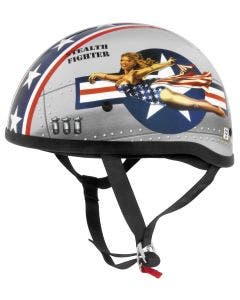 Skid Lid Lethal Threat Bomber Pin-Up Low Profile DOT Half Helmet Beanie