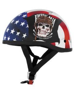 Skid Lid Lethal Threat America USA POW MIA Low Profile DOT Half Helmet Beanie