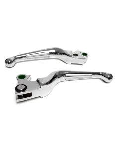 Custom Chrome 2 Slot Chrome Ergonomic Hand Levers for '07-'16 Harley Big Twin