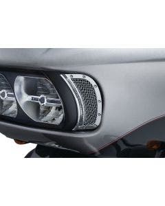 Kuryakyn 6518 Chrome Mesh Headlight Vent Accents Harley Road Glide FLTR 15-18
