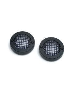 Kuryakyn Black Mesh Bullet Turn Signal Bezels Smoke Lens for Harley