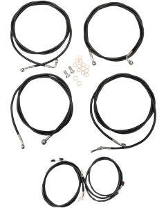 LA Choppers Plug Play Cable Wire Kit 8 Ape Hanger ABS Black Harley Touring 17-Up