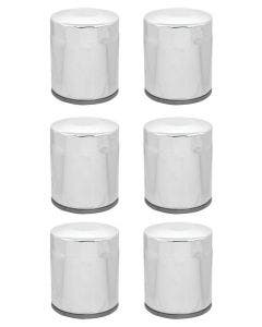 Chrome 10 Micron Oil Filter x6 Custom Chrome Harley Twin Cam M8 Repl 63798-99
