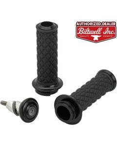 Biltwell Black 6605-201-01 Black Alumicore 1" Grip Set TBW Harley Fit