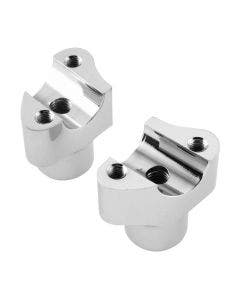 Bikers Straight 2.0" Tall Chrome Forged Aluminum Risers 1" Clamp Area for Harley