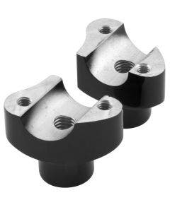 Bikers Straight 2.0" Tall Black Forged Aluminum Risers 1" Clamp Area for Harley