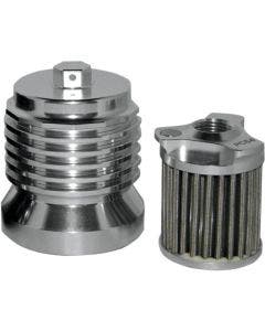 PC Racing PCS4C Polished Flo Oil Filter Reusable 35 Microns Harley & Custom