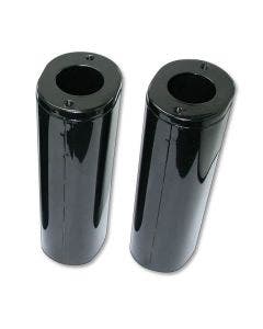 Custom Chrome Smooth Black Plus +2 Fork Boots 8.5" Upper Slider Covers 84-13