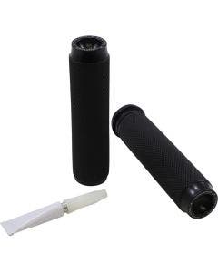 Rough Crafts RC-500-002 Black Knurled Grips for 08-24 Harley TBW Models