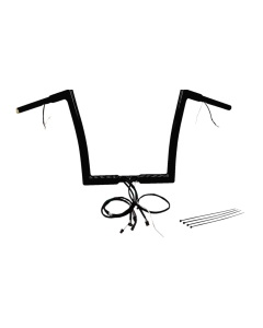 FBI Black 12" Flat Top Plug n Play EZ 1-1/4" Handlebar Kit Harley 15 FLTRX/S