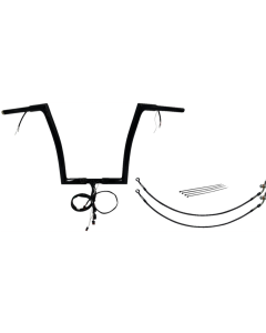 FBI Black 14" Flat Top Plug n Play EZ 1-1/4" Handlebar Kit Harley 16-20 FLTRX/S