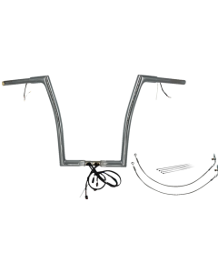 FBI Chrome 16" Flat Top Plug n Play EZ 1-1/4" Handlebar Kit Harley 16-20 FLTRX/S