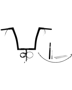 FBI Black 14" Flat Top Plug n Play EZ 1-1/4" Handlebar Kit Harley 21-23 FLTRX/S