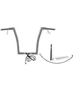 FBI Chrome 16" Flat Top Plug n Play EZ 1-1/4" Handlebar Kit Harley 21-23 FLTRX/S